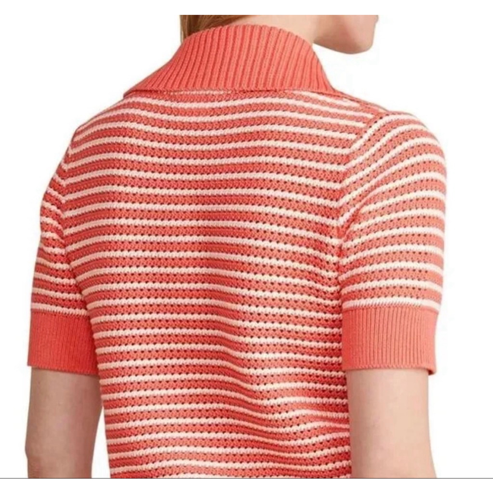 Vineyard Vines "Just Peachy" Coral Knit Short Sleeve Preppy Sweater Sz L - Picture 2 of 8